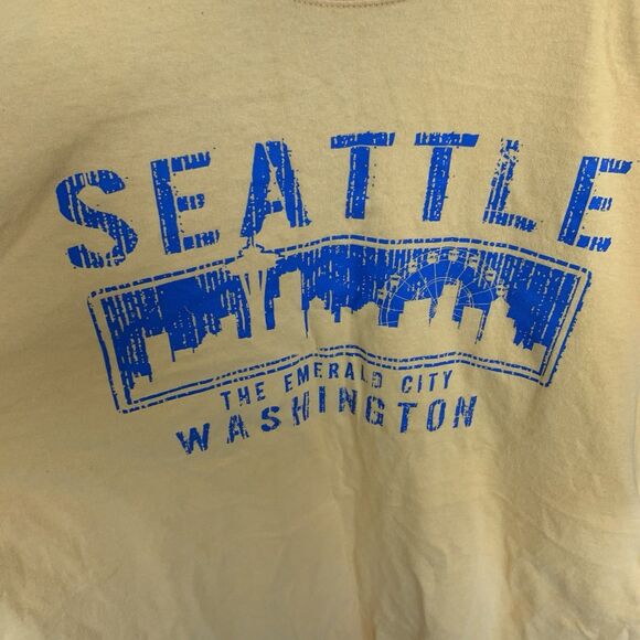 Seattle Washington Men's T-Shirt Large 2XL The Emerald City Short Sleeves Orange - Picture 14 of 15